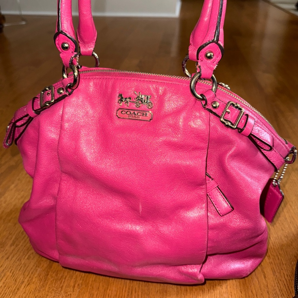 Coach Fuchsia Leather Shoulder Bag